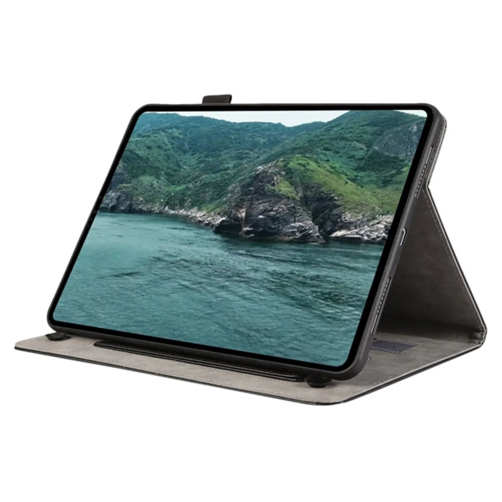 PU Leather Flip Cover for iPad (2025) / 10.9 (2022) Case Card Slot Shockproof Tablet Case - Black - 4