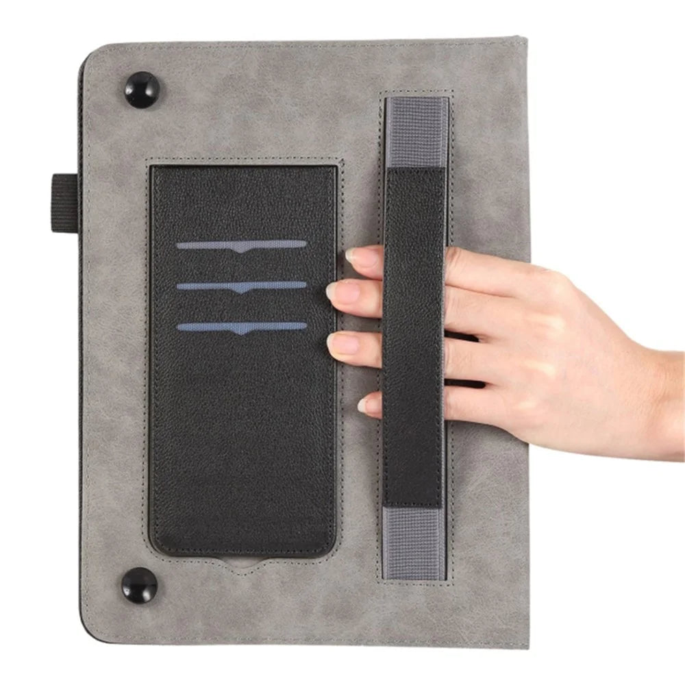 PU Leather Flip Cover for iPad (2025) / 10.9 (2022) Case Card Slot Shockproof Tablet Case - Black - 5