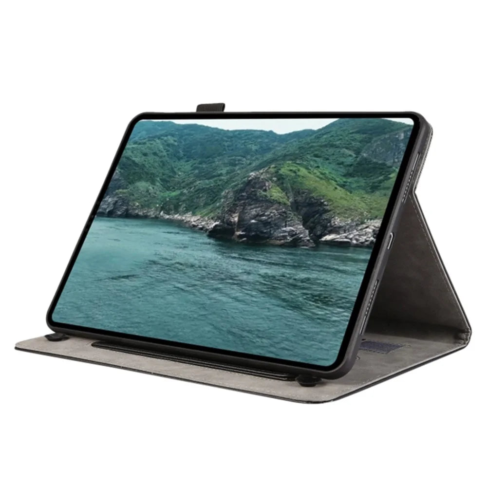 For iPad 10.2 (2021) / (2019) / 2020) Case Card Slot Protective Tablet Case PU Leather Flip Cover - Navy Blue - 4