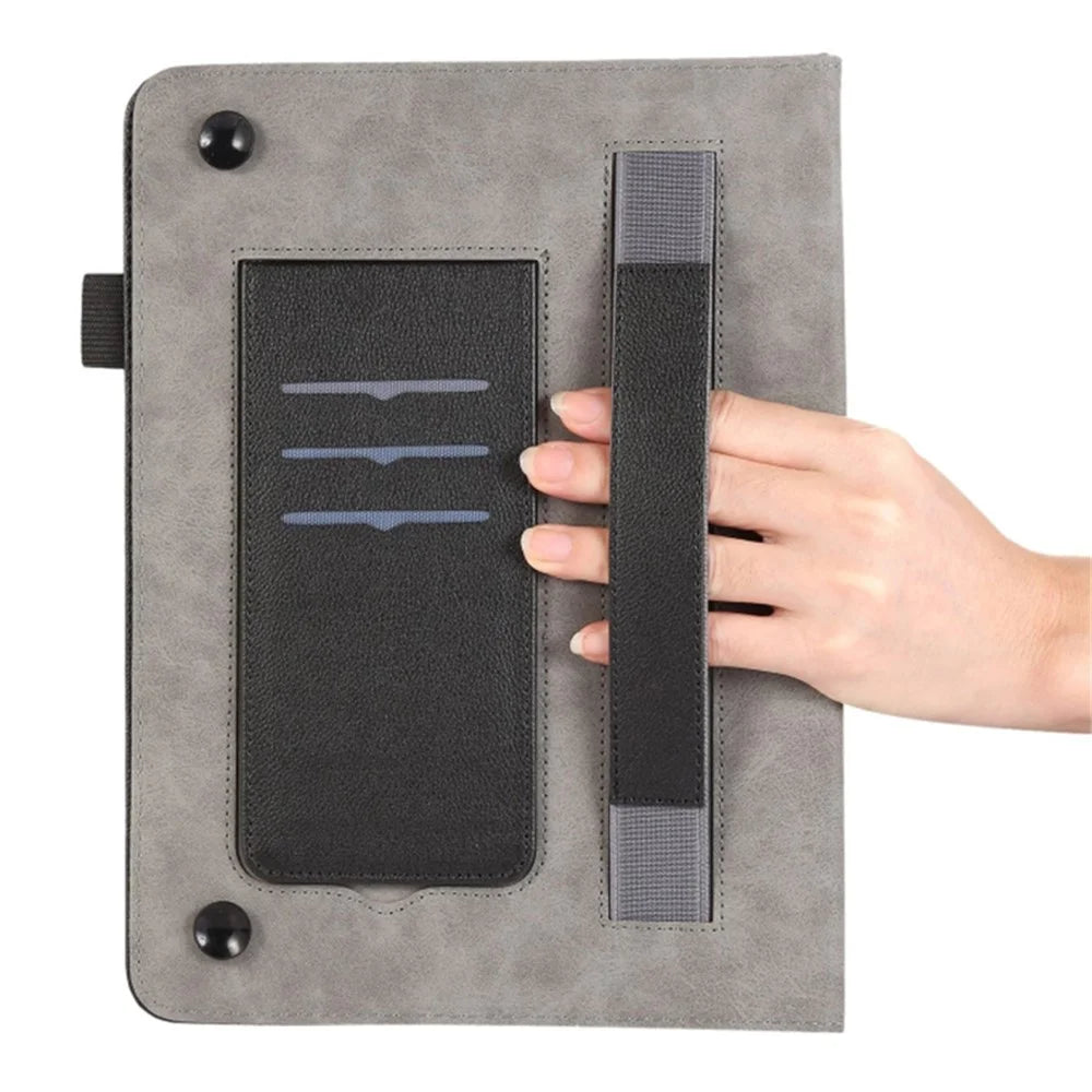 For iPad 10.2 (2021) / (2019) / 2020) Case Card Slot Protective Tablet Case PU Leather Flip Cover - Navy Blue - 5