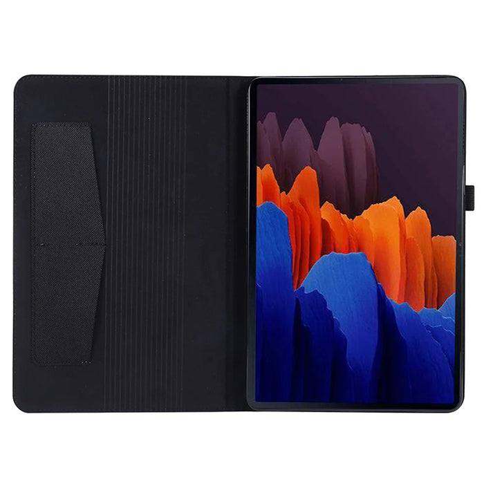For Samsung Galaxy Tab S9 Ultra Case Cloth Texture Card Holder Tablet Stand Cover - Black - 2