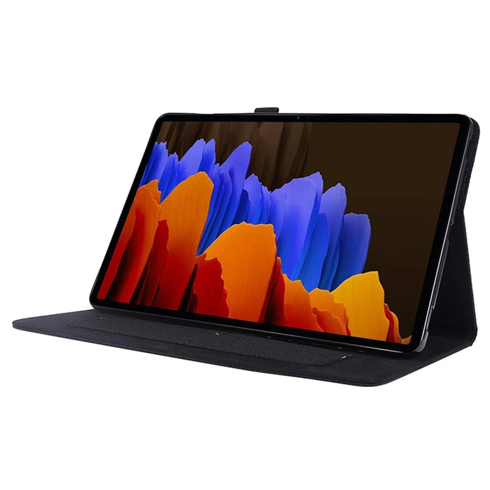 For Samsung Galaxy Tab S9 Ultra Case Cloth Texture Card Holder Tablet Stand Cover - Black - 3