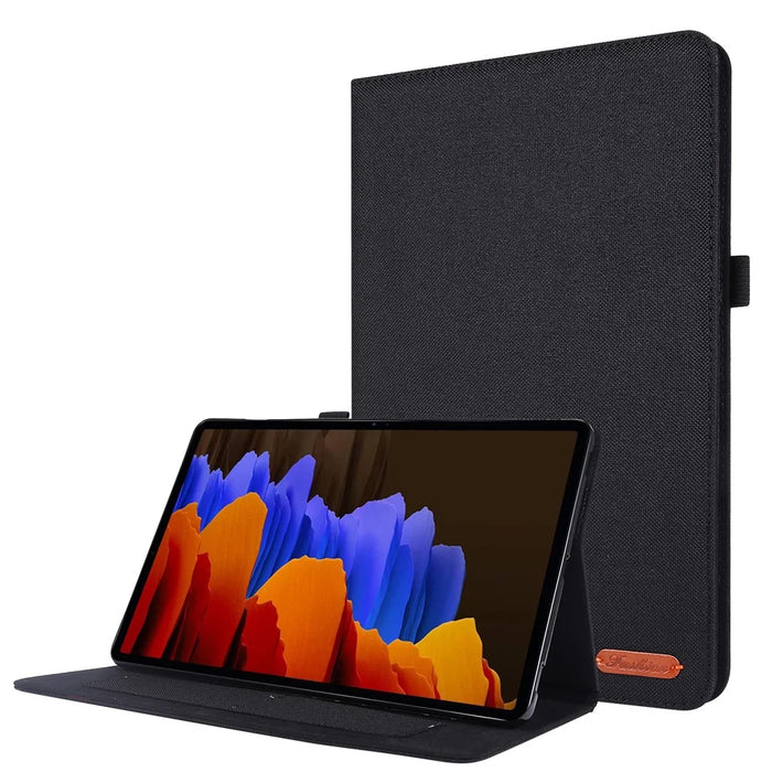 For Samsung Galaxy Tab S9+ Case Stand Card Holder Leather Tablet Cover - Black - 1