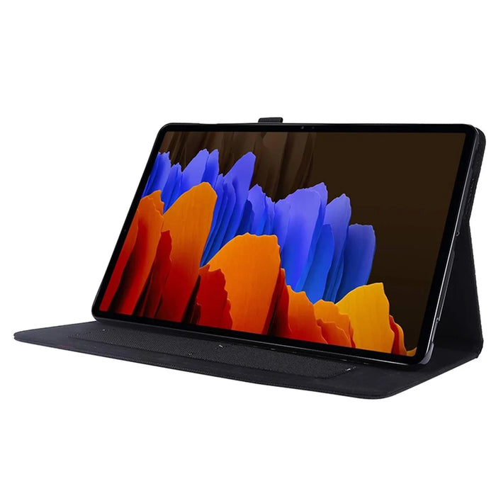 For Samsung Galaxy Tab S9+ Case Stand Card Holder Leather Tablet Cover - Black - 3