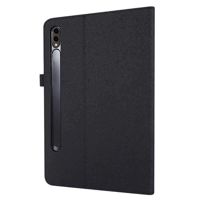 For Samsung Galaxy Tab S9+ Case Stand Card Holder Leather Tablet Cover - Black - 5