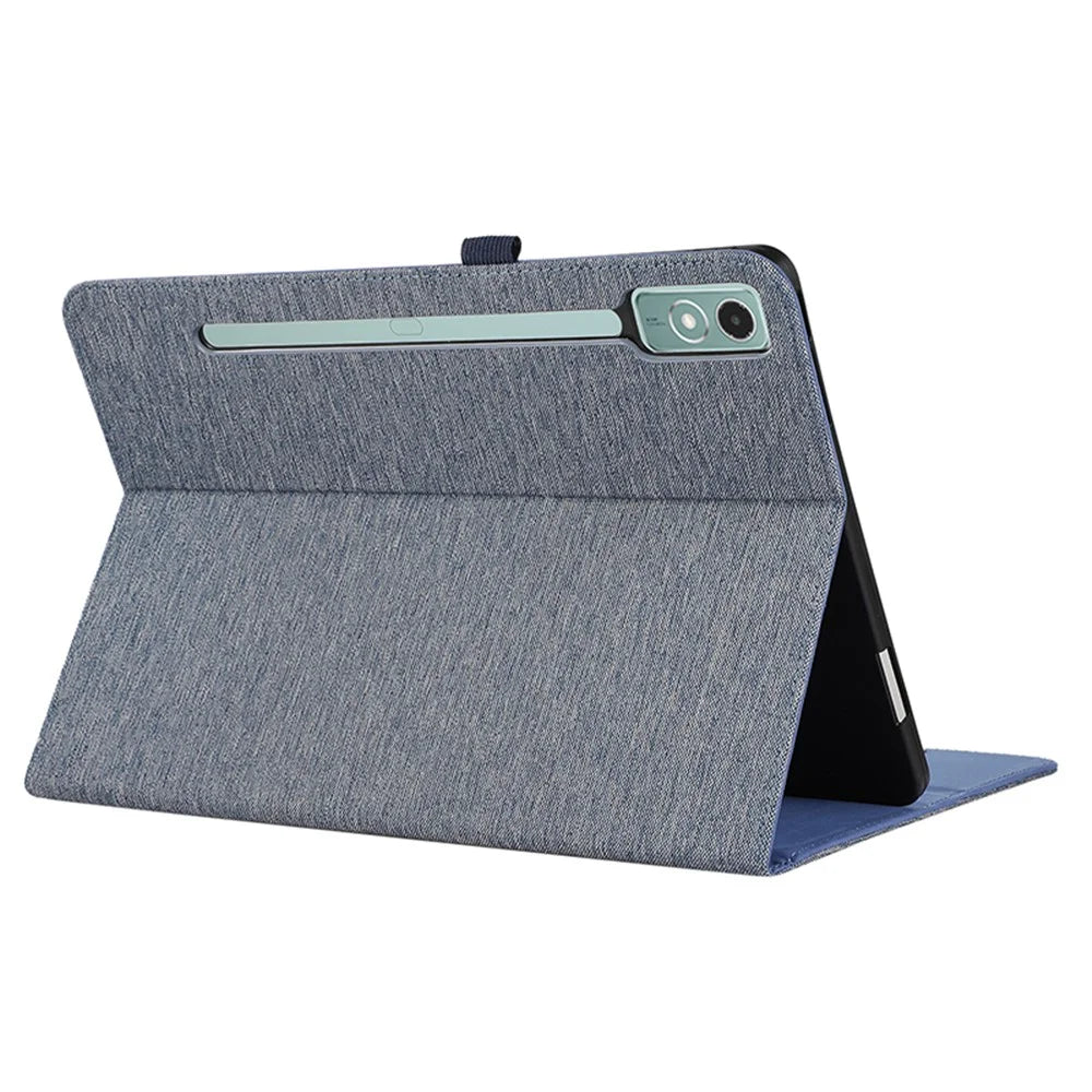 For Lenovo Tab P12 Case Cloth Texture Leather Tablet Cover with Card Holder - Blue - 4