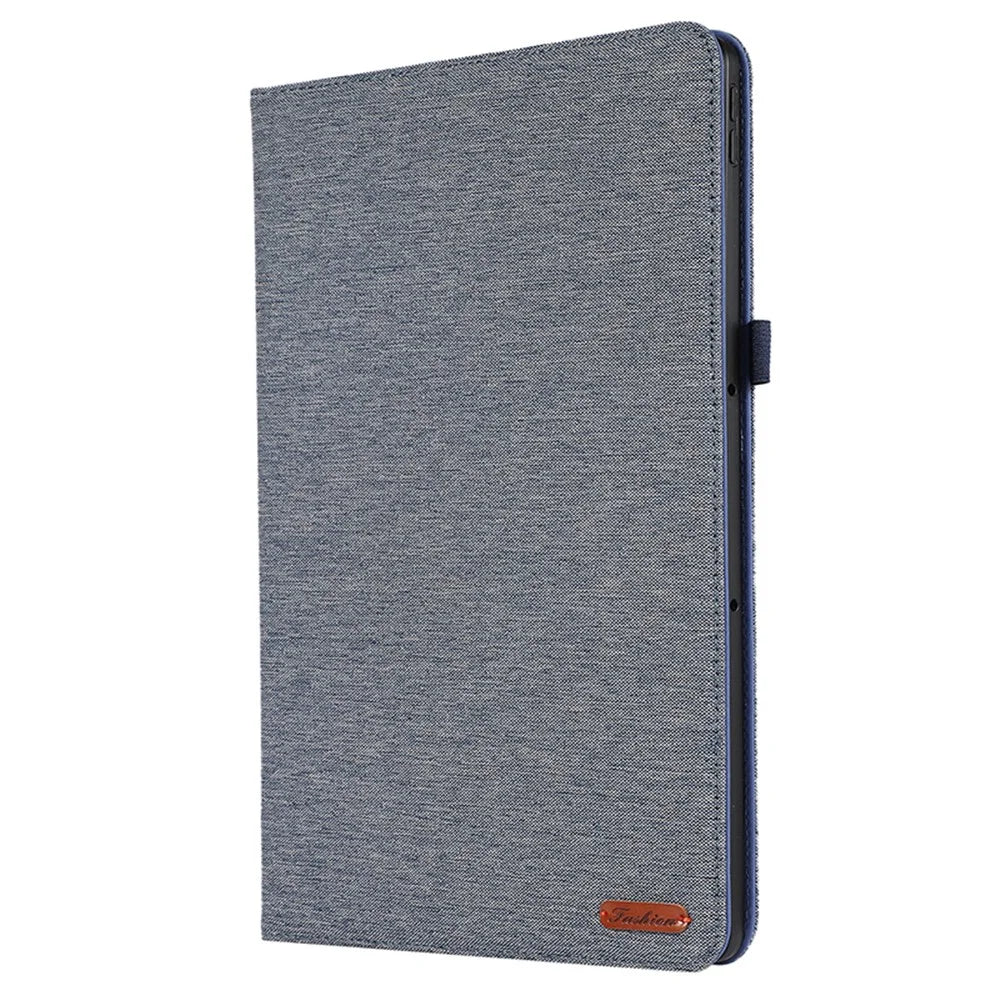 For Lenovo Tab P12 Case Cloth Texture Leather Tablet Cover with Card Holder - Blue - 5