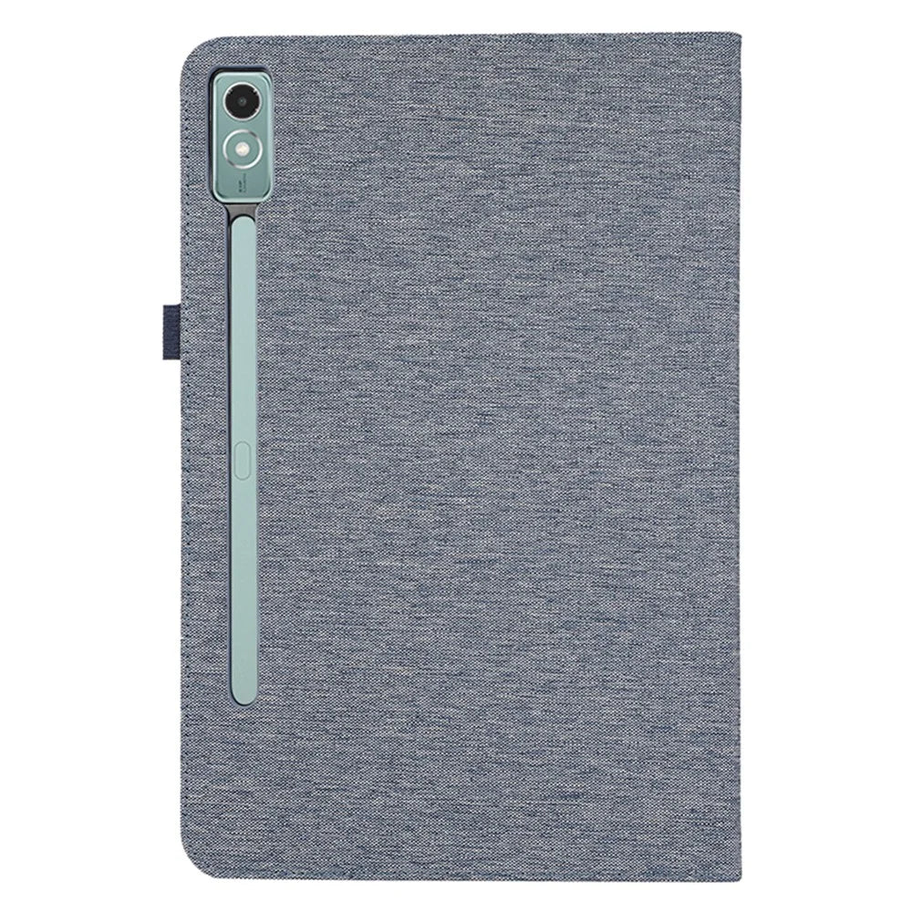 For Lenovo Tab P12 Case Cloth Texture Leather Tablet Cover with Card Holder - Blue - 6