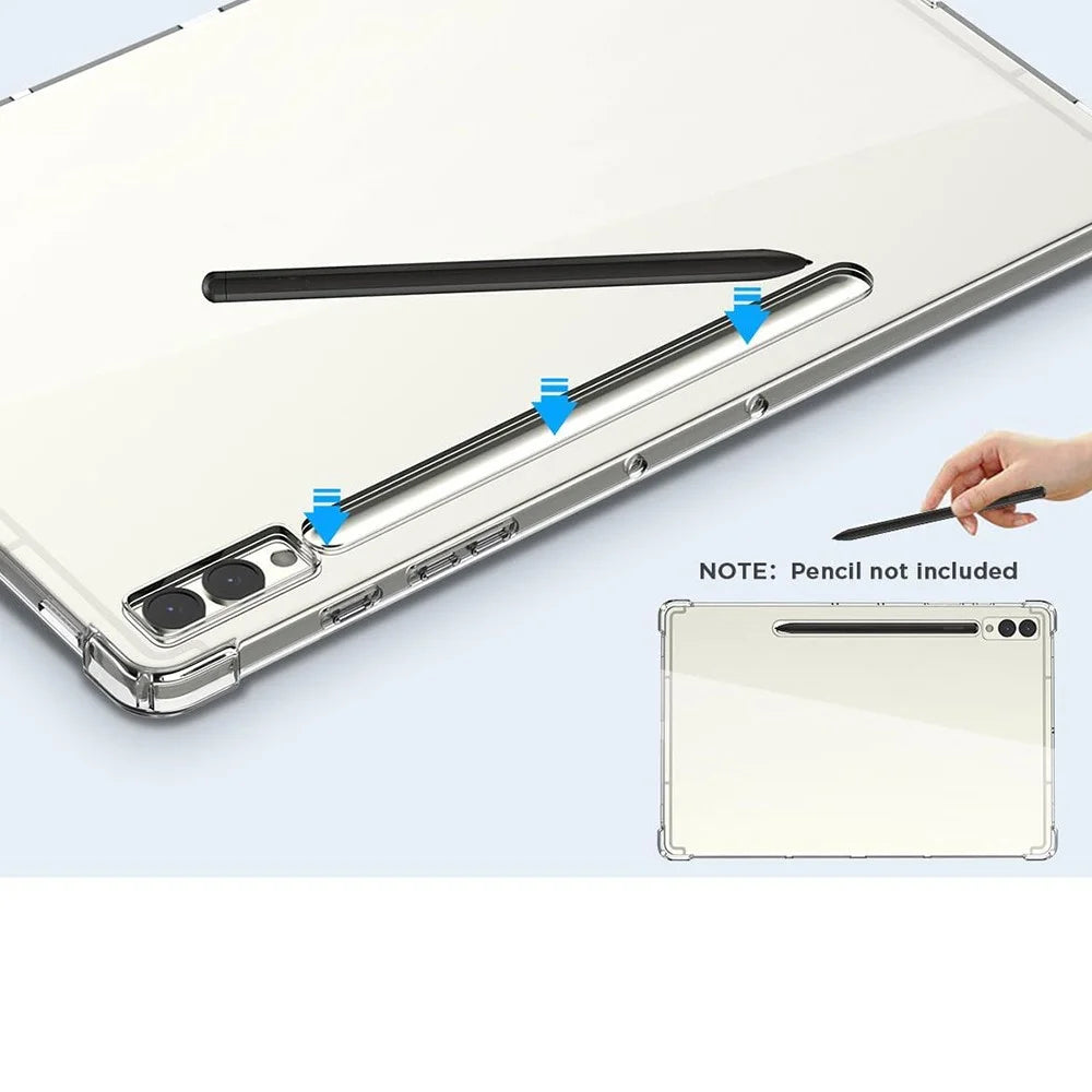 For Samsung Galaxy Tab S9 FE+ Case HD Clear Shell Drop-proof Protective Tablet TPU Cover - 4