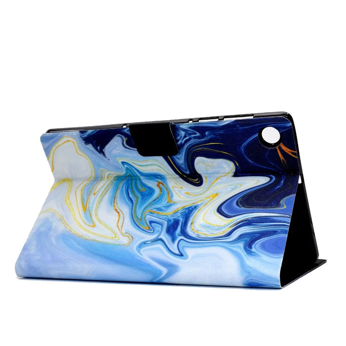 For Samsung Galaxy Tab A9 Case Card Slots Stand Tablet Leather Cover - Blue Marble - 4