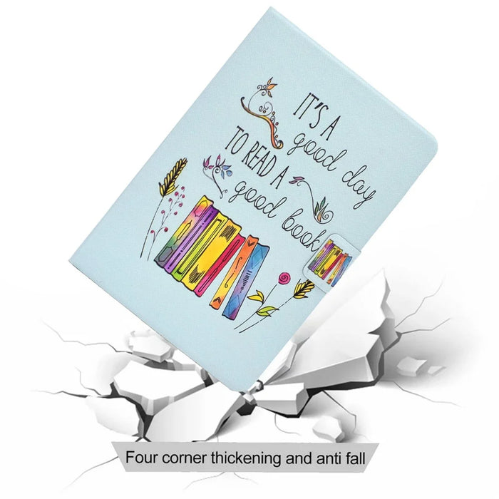 For Samsung Galaxy Tab A9+ Case Pattern Printing PU Leather Tablet Cover - Colorful Book - 5