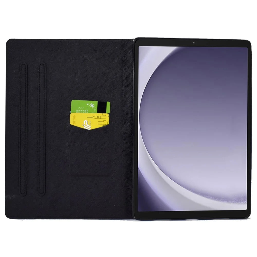 For Samsung Galaxy Tab A9 Case Card Slots PU Leather Tablet Cover - Colorful Pineapple - 2