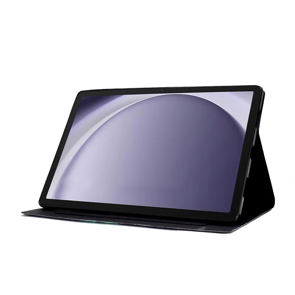 For Samsung Galaxy Tab A9+ Case Pattern Print Leather Tablet Cover with Card Slots - Cat - 3