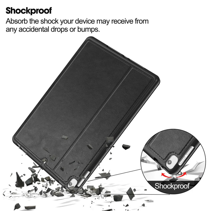 For iPad 10.2 (2019) / (2020) / (2021) Case PU Leather Stand Auto Wake / Sleep Tablet Cover with Card Holder - Black - 5