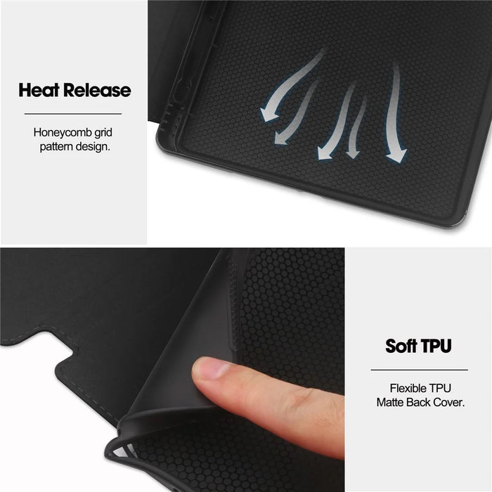 For iPad 10.2 (2019) / (2020) / (2021) Case PU Leather Stand Auto Wake / Sleep Tablet Cover with Card Holder - Black - 7
