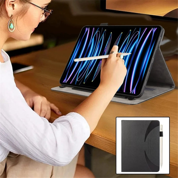 For iPad Pro 12.9 (2018) / (2020) / (2021) / (2022) Case PU Leather Card Holder Tablet Cover - Black - 7