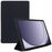 For Samsung Galaxy Tab A9+ Tri-Fold Stand Cover PU Leather Honeycomb Texture Tablet Case - Black - 1