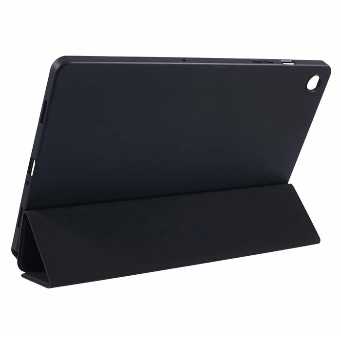 For Samsung Galaxy Tab A9+ Tri-Fold Stand Cover PU Leather Honeycomb Texture Tablet Case - Black - 4