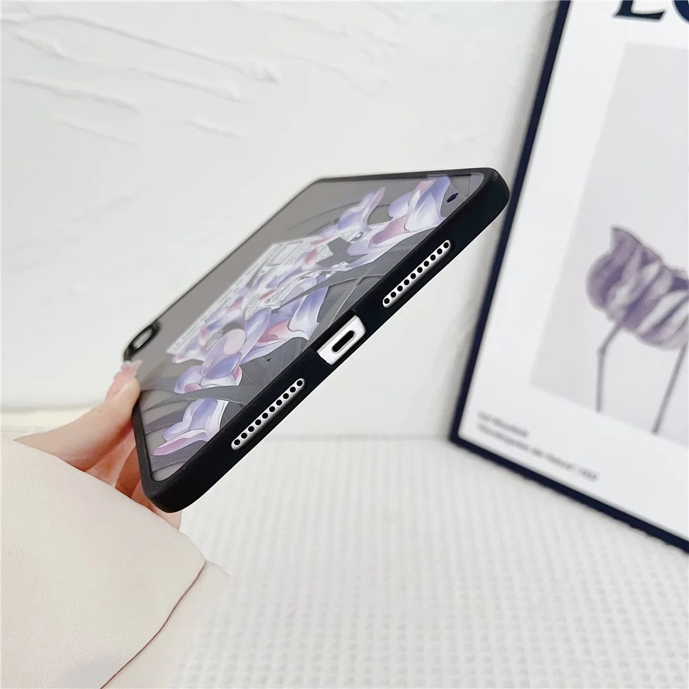 For iPad mini (2024) / mini (2021) Case Skin-Touch Pattern Printing Tablet Cover - Airplane and Map - 5