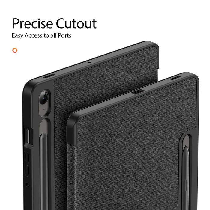 DUX DUCIS Domo Series for Samsung Galaxy Tab S10 Lite / S10 FE / Tab S9 FE Case Tri-Fold Stand Leather Smart Folio Tablet Case - Black - 5