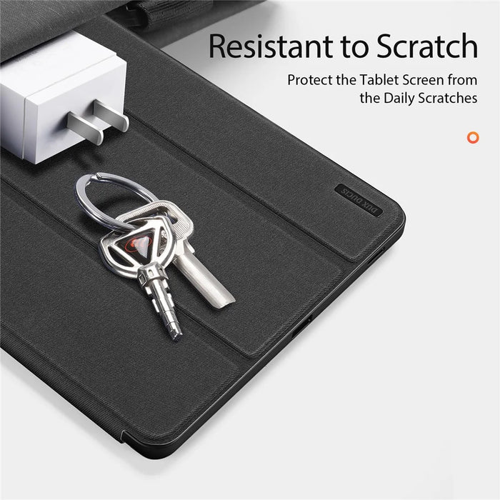DUX DUCIS Domo Series for Samsung Galaxy Tab S9 FE+ Tri-fold Stand Case Leather Business Smart Tablet Cover - Black - 4