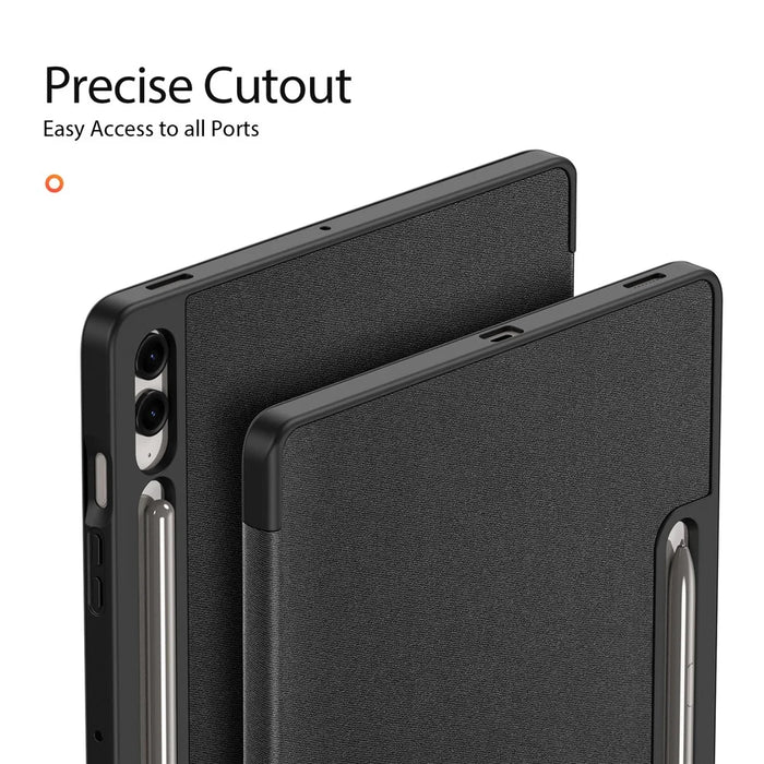 DUX DUCIS Domo Series for Samsung Galaxy Tab S9 FE+ Tri-fold Stand Case Leather Business Smart Tablet Cover - Black - 5