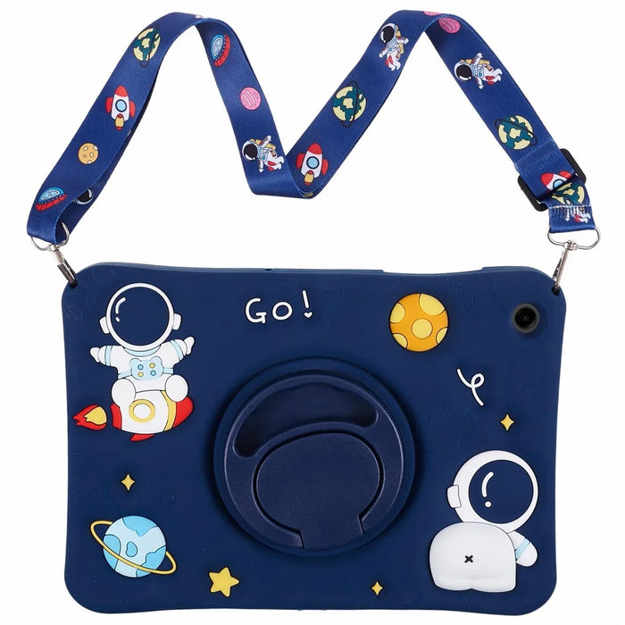 For Samsung Galaxy Tab A11+ / A9+ Case Silicone + PC Tablet Kickstand Cover with Lanyard - 2