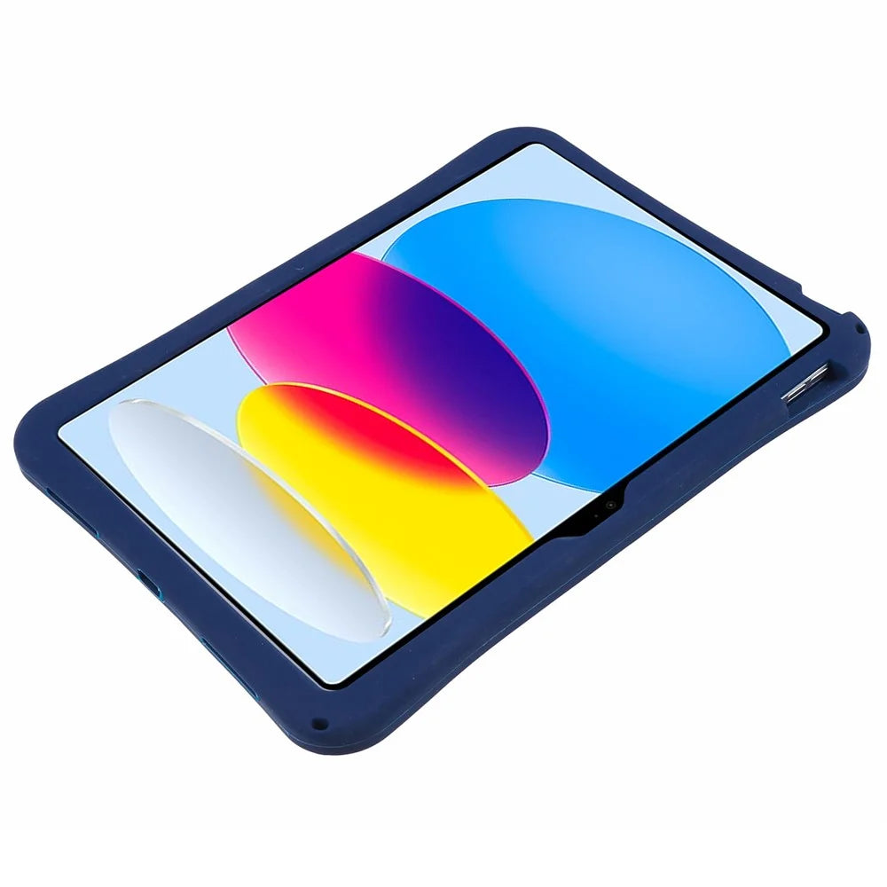 For iPad (2025) / 10.9 (2022) Kickstand Case Astronaut Design Silicone Tablet Protector with Strap - 7