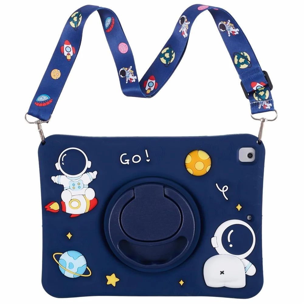 For iPad 9.7-inch (2017) / (2018) / iPad Air (2013) / Air 2 Case Kickstand Tablet Cover with Lanyard - 2