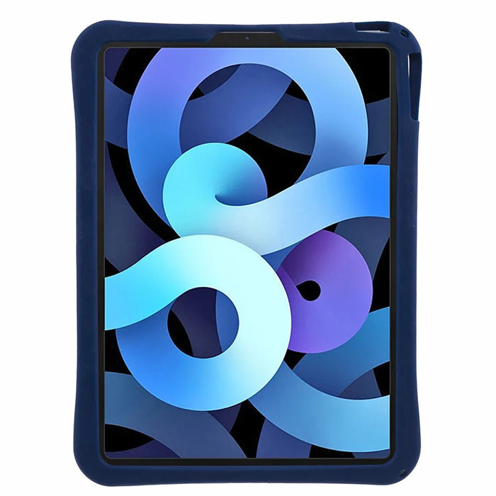 For iPad Air (2020) / (2022) Protective Kickstand Case Astronaut Design Silicone Tablet Cover with Strap - 3