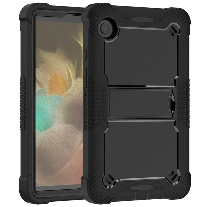 For Samsung Galaxy Tab A11 / A9 Kickstand Cover Silicone + PC Defender Shockproof Tablet Case - Black - 2