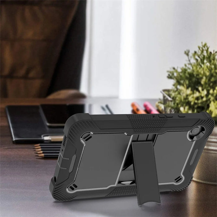 For Samsung Galaxy Tab A11 / A9 Kickstand Cover Silicone + PC Defender Shockproof Tablet Case - Black - 4