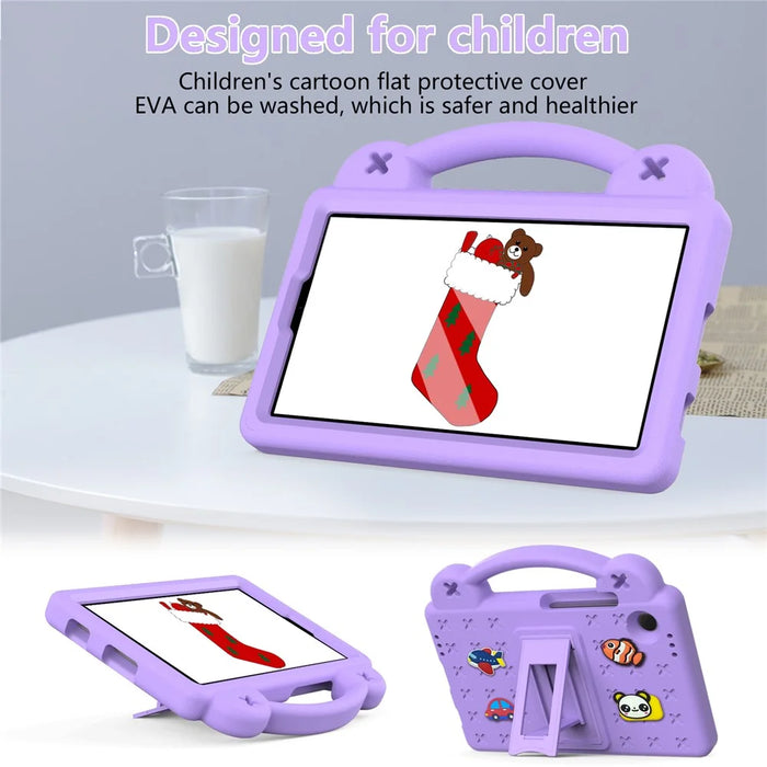 For Samsung Galaxy Tab A11 / A9 Case EVA Tablet Cover Anti-Drop Kickstand Case with Grip Handle - Purple - 2