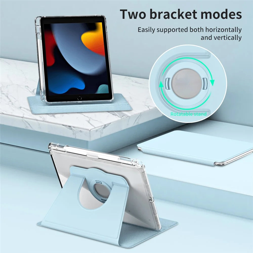For iPad 9.7-inch (2017) / (2018) / iPad Air (2013) / Air 2 Case Kickstand Detachable Tablet Cover - Baby Blue - 3