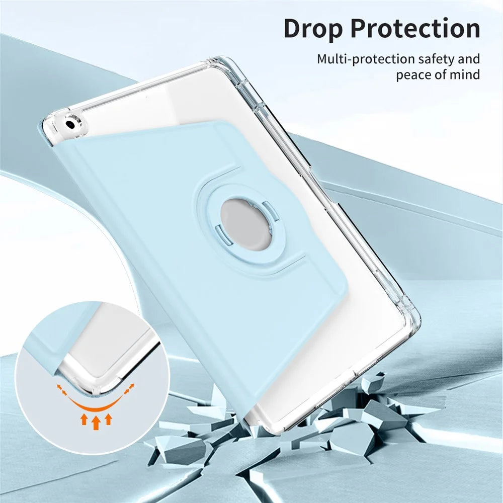 For iPad 9.7-inch (2017) / (2018) / iPad Air (2013) / Air 2 Case Kickstand Detachable Tablet Cover - Baby Blue - 4