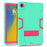 For Samsung Galaxy Tab A9+ Case Dual Color Silicone + PC Kickstand Cover - Mint Green+Rose PC - 2