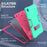 For Samsung Galaxy Tab A9+ Case Dual Color Silicone + PC Kickstand Cover - Mint Green+Rose PC - 7