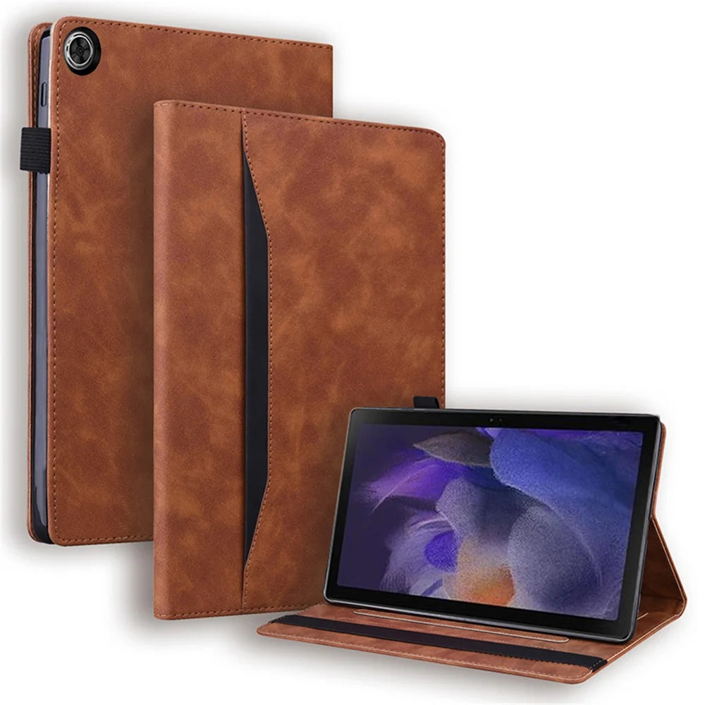 For Samsung Galaxy Tab A9+ PU Leather Tablet Case Wallet Stand Anti-scratch Cover - Brown - 1