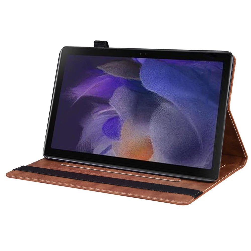 For Samsung Galaxy Tab A9+ PU Leather Tablet Case Wallet Stand Anti-scratch Cover - Brown - 3