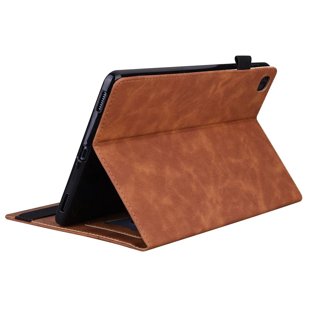 For Samsung Galaxy Tab A9+ PU Leather Tablet Case Wallet Stand Anti-scratch Cover - Brown - 4