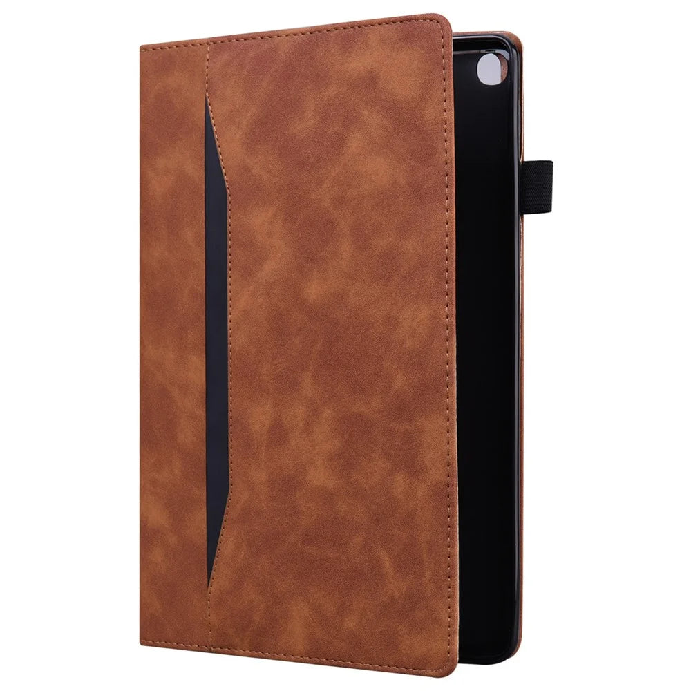 For Samsung Galaxy Tab A9+ PU Leather Tablet Case Wallet Stand Anti-scratch Cover - Brown - 7