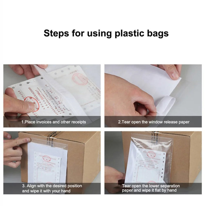 100Pcs 25x17cm Adhesive Shipping Bags Express Logistics Packaging Bag Clear Envelopes - 6