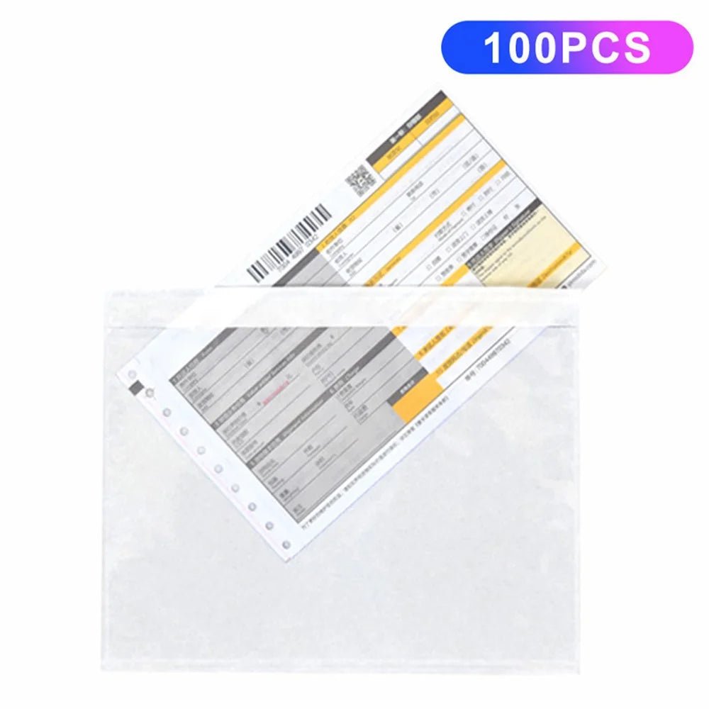 100Pcs 13x9cm Clear Mailing Bags Self Seal Posting Envelopes Packing Storage Back Bags - 1