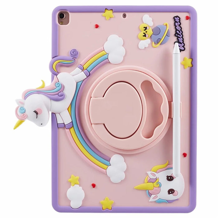 For iPad 10.2 (2021) / (2020) / (2019) / Air 10.5 inch (2019) / Pro 10.5-inch (2017) Case Cartoon Horse Rotary Kickstand Cover - 2