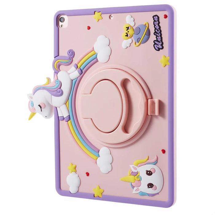 For iPad 10.2 (2021) / (2020) / (2019) / Air 10.5 inch (2019) / Pro 10.5-inch (2017) Case Cartoon Horse Rotary Kickstand Cover - 4