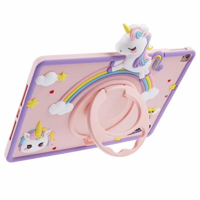 For iPad 10.2 (2021) / (2020) / (2019) / Air 10.5 inch (2019) / Pro 10.5-inch (2017) Case Cartoon Horse Rotary Kickstand Cover - 5
