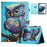 For Samsung Galaxy Tab A11 / A9 Case Pattern Printing Card Holder PU Leather Cover - Owl - 1