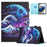 For Samsung Galaxy Tab A9+ Case Pattern Printing Stitching Leather Tablet Cover - Sea Wave - 1