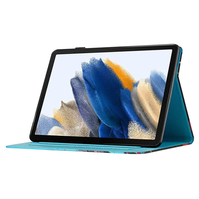 For Samsung Galaxy Tab A9+ Case Pattern Printing Stitching Leather Tablet Cover - Sea Wave - 3