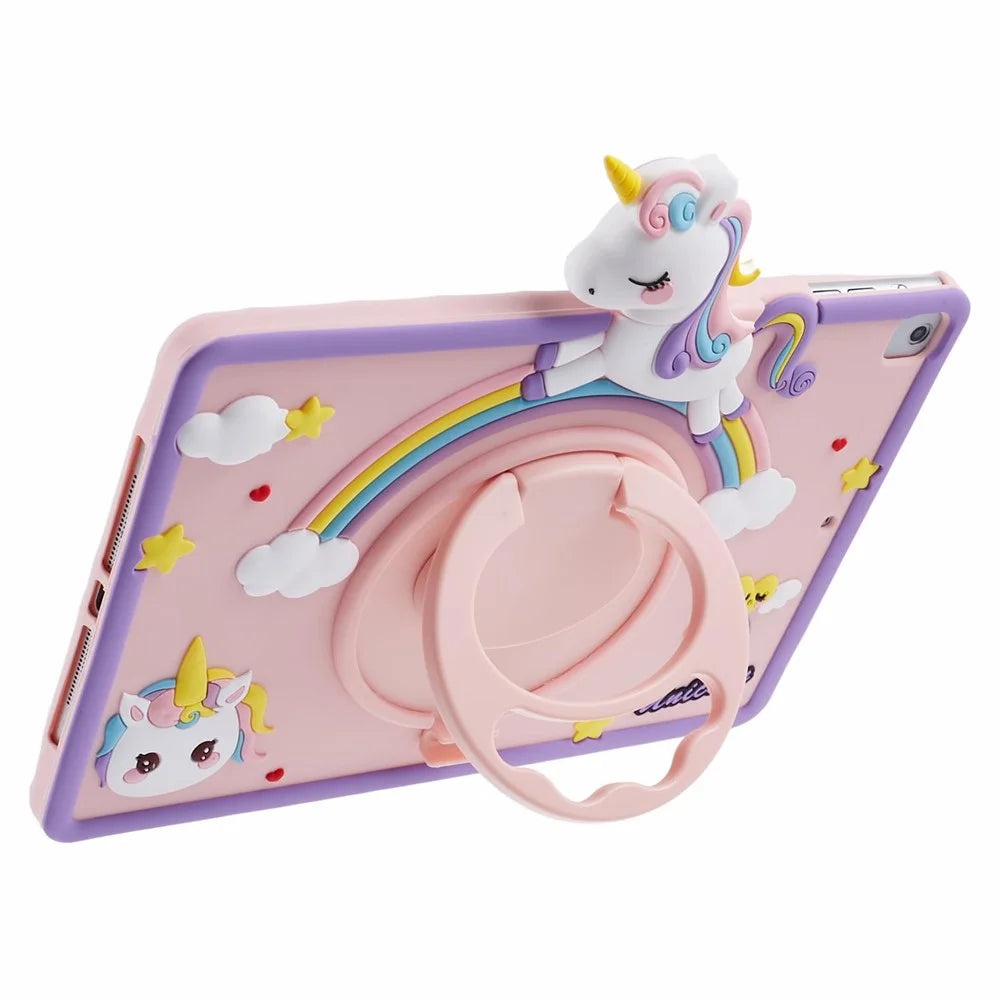 For iPad 9.7-inch (2017) / (2018) / iPad Air (2013) / Air 2 Case Cartoon Horse Design Tablet Kickstand Cover - 5